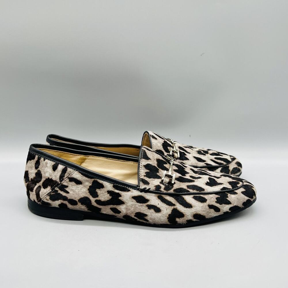 Sam Edelman Shoes Womens 10 Beige Black Leopard Print Bit Loafer Flats Slip On